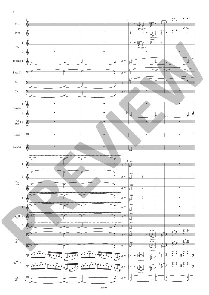 Beispielseite 6 zu Violin Concerto No. 2 for violin and orchestra study score
