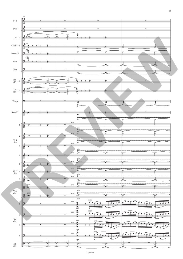 Beispielseite 7 zu Violin Concerto No. 2 for violin and orchestra study score