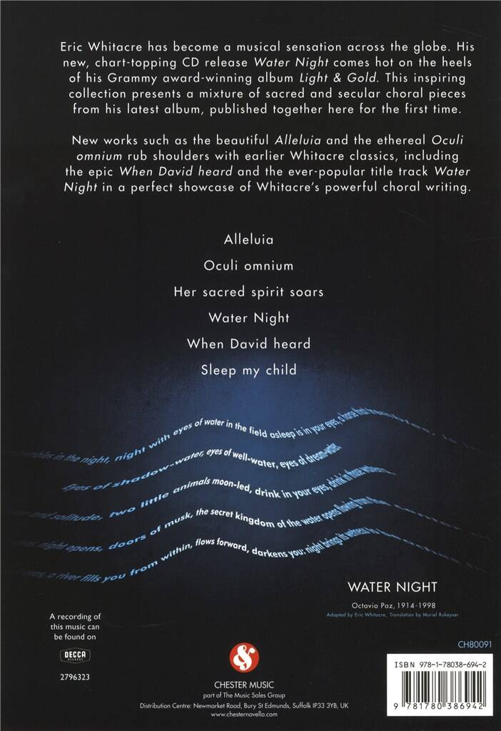 Beispielseite 1 zu Water Night - the Collection for mixed chorus a cappella score