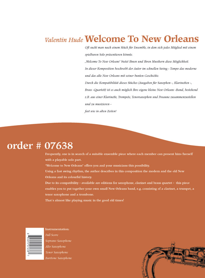 Beispielseite 1 zu Welcome to New Orleans for 4 saxophones (SATB) score and parts