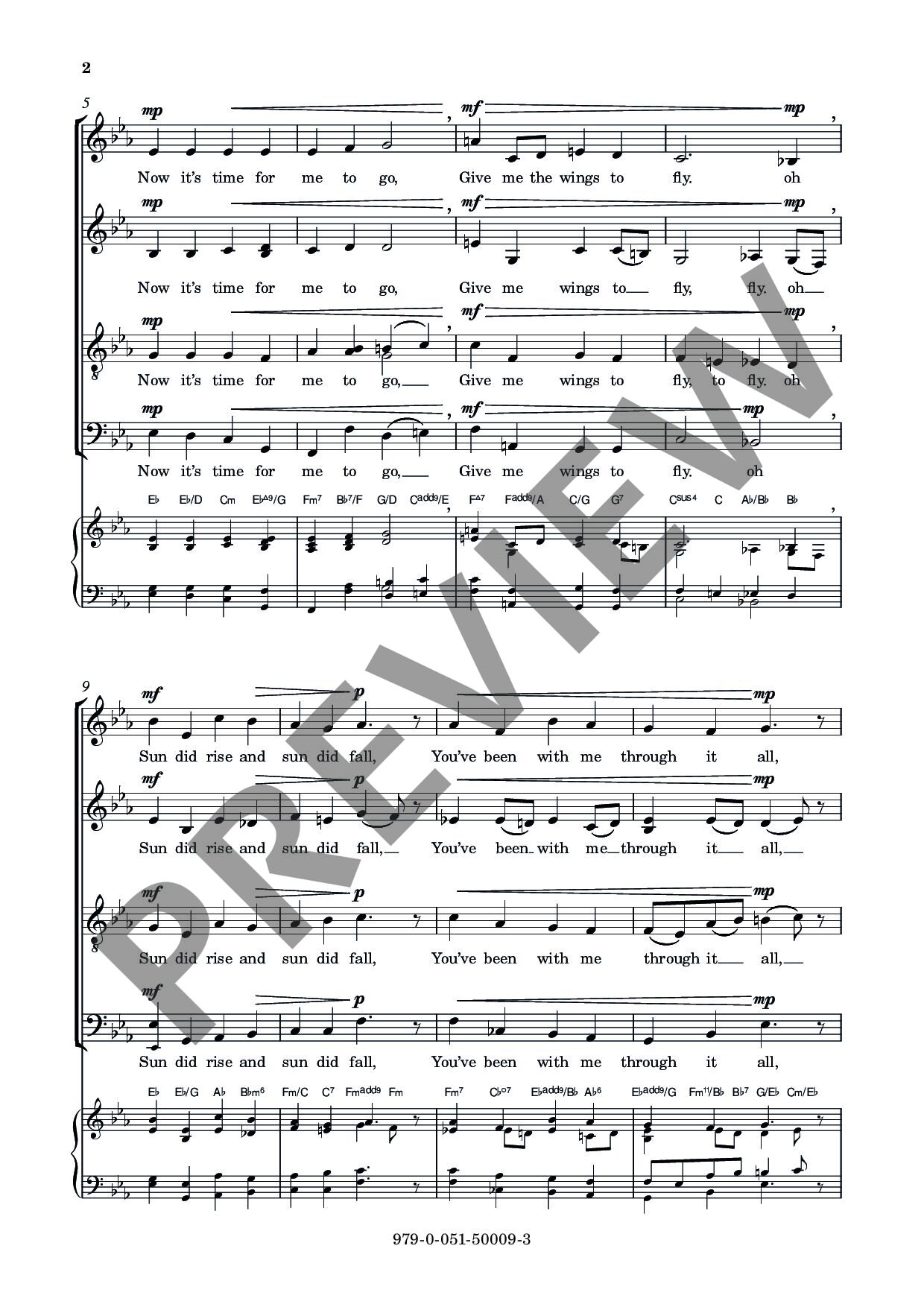Beispielseite 2 zu World, O World for mixed choir (divisi) a cappella choral score (simplified version)