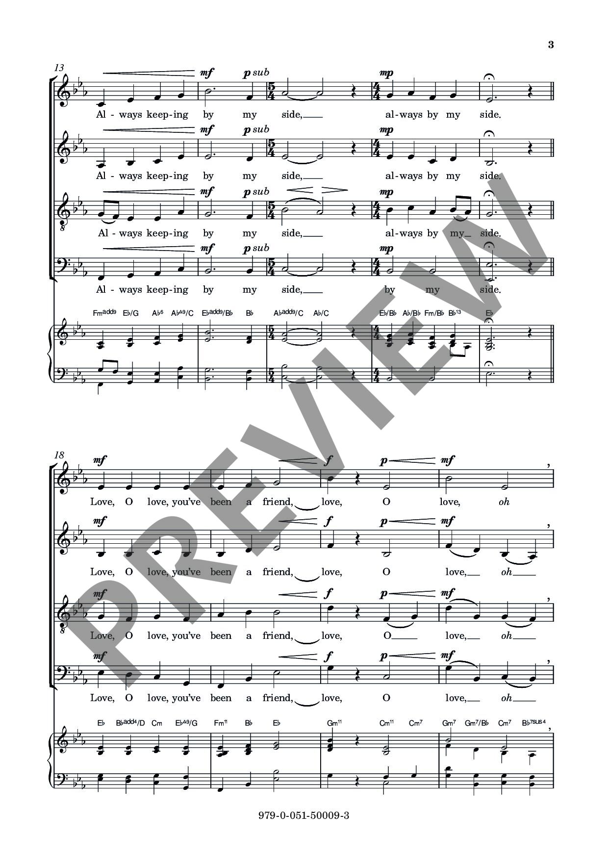 Beispielseite 3 zu World, O World for mixed choir (divisi) a cappella choral score (simplified version)