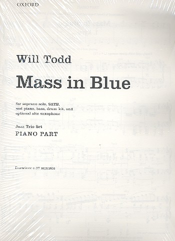Mass in Blue for soprano, mixed chorus, piano, bass and drum kit (alto sax ad lib) instrumental parts