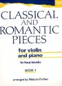 A first Book of classical and romantic Pieces for violin and piano