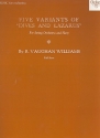 Five Variants of 'Dives and Lazarus' for harp and string orchestra score