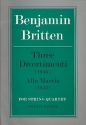 3 Divertimenti (1936) and  Alla Marcia (1933) for string quartet study score