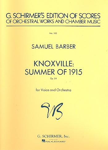 Knoxville Summer of 1915 op.24 for voice and orchestra score