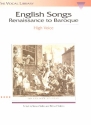 English songs from renaissance to baroque for high voice and piano