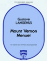 Gustave Langenus Mount Vernon Menuet Klarinette und Klavier Klavierauszug mit Solostimme