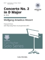 Wolfgang Mozart Concerto No. 2 in D Major Flte und Klavier Studienpartitur + CD