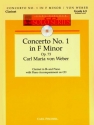 Carl Von Weber Concerto No. 1 in F Minor Klarinette und Klavier Studienpartitur + CD