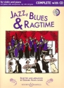 Jazz, Blues and Ragtime (+CD) for violin and piano (violin 2, easy violin and guitar ad lib) score and part, complete edition (new edition)