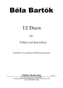 12 Duos f�r Violine und Kontrabass 2 Spielpartituren