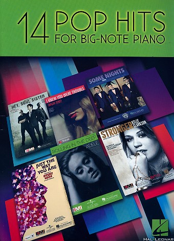14 Pop Hits: for big note piano (with lyrics and chords)