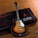 Sunburst Hollow Body Electric Model Miniature Guitar Replica Collectible