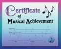 Certificate of Musical Achievement  Zeugnis