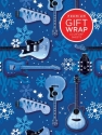 Wrapping Paper - Blue Guitars & Snowflakes Theme Geschenkpapier