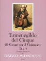 18 Sonaten Band 1 (Nr.1-4) f�r 3 Violoncelli Partitur und Stimmen