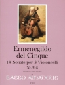 18 Sonaten Band 2 (Nr.5-8) f�r 3 Violoncelli Partitur und Stimmen