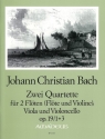2 Quartette op.19,1 und op.19,3 f�r 2 Fl�ten (FL+VL), Viola und Violoncello Partitur und Stimmen
