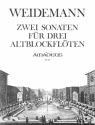 2 Sonaten F-Dur op.3,3 und op.3,6 f�r 3 Altblockfl�ten Spielpartitur