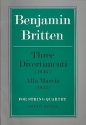3 Divertimenti (1936) and  Alla Marcia (1933) for string quartet study score