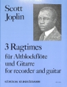 3 Ragtimes f�r Altblockfl�te und Gitarre Partitur und 2 Stimmen