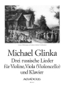 3 russische Lieder f�r Violine, Viola (Violoncello) und Klavier Stimmen