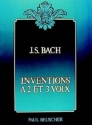 Bach, Johann, Sebastian Inventions  2 et 3 voix Piano Partition