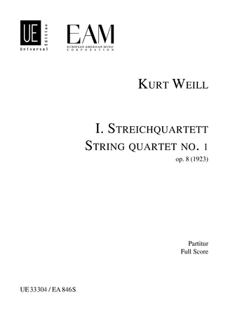 Streichquartett Nr.1 op.8 Partitur