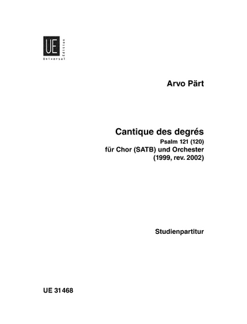 Cantique des degres (Psalm 121) fr gem Chor und Orchester Studienpartitur (NA 2002)