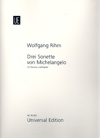 3 Sonette von Michelangelo fr Bariton und Klavier Partitur