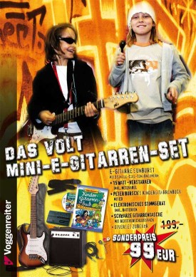 Volt Mini-E-Gitarren-Set Kindergitarrenbuch von Bursch + E-Git. (sunburst), 15 Watt Verstrker und Zubehr