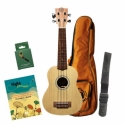 BUS50 Soprano Ukulele Pack - German Language  Set (Ukulele, Farbige Box, Tasche, Tuner, Gurt, Buch)