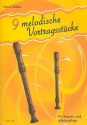 9 melodische Vortragsst�cke f�r 2 Blockfl�ten (SA) Spielpartitur