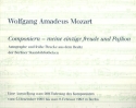 Wolfgang Amadeus Mozart - Componiern - meine einzige Freude und Paion Ausstellungskatalog 1992