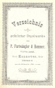 Verzeichnis gelieferter Orgelwerke von P. Furtwngler und Hammer, Orgelbauanstalt in Hannover