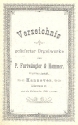 Verzeichnis gelieferter Orgelwerke von P. Furtwngler und Hammer, Orgelbauanstalt in Hannover