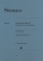 4 Lieder op.27 f�r Gesang (hoch) und Klavier Urtext-Ausgabe