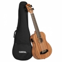 Bass Ukulele Mahagoni (Inkl. Tonabnehmersystem, integriertem Stimmgert und gepolsterter Tasche)