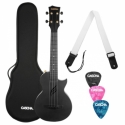 Ukulele Carbon Fibre Schwarz Set