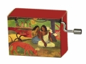 Spieluhr Free as the Wind Motiv Frauen mit Hund (Gauguin) mit Holz-Resonanzboden
