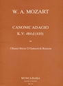 Canonic Adagio KV484d (KV410) for 2 basset-horns (clarinets) and bassoon score and parts