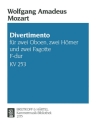 Divertimento F-Dur KV253 fr 2 Oboen, 2 Hrner und 2 Fagotte, Stimmen
