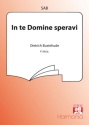 In te Domine speravi fr gem Chor und Bc Partitur (lat)