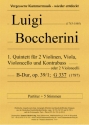 Quintett B-Dur op.39,1 G337 für 2 Violinen, Viola, Violoncello und Kontrabass (oder 2 Vc) Partitur und Stimmen