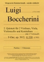 Quintett F-Dur op.39,2 G338 für 2 Violinen, Viola, Violoncello und Kontrabass Partitur und Stimmen
