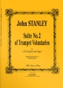 Suite no.2 of trumpet voluntaries for 2 trumpets and organ score and parts