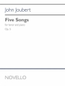 John Joubert, Five Songs Op. 5 Tenor and Piano Vocal Score