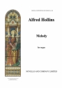 Alfred Hollins, Melody In A Flat For Organ Orgel Buch